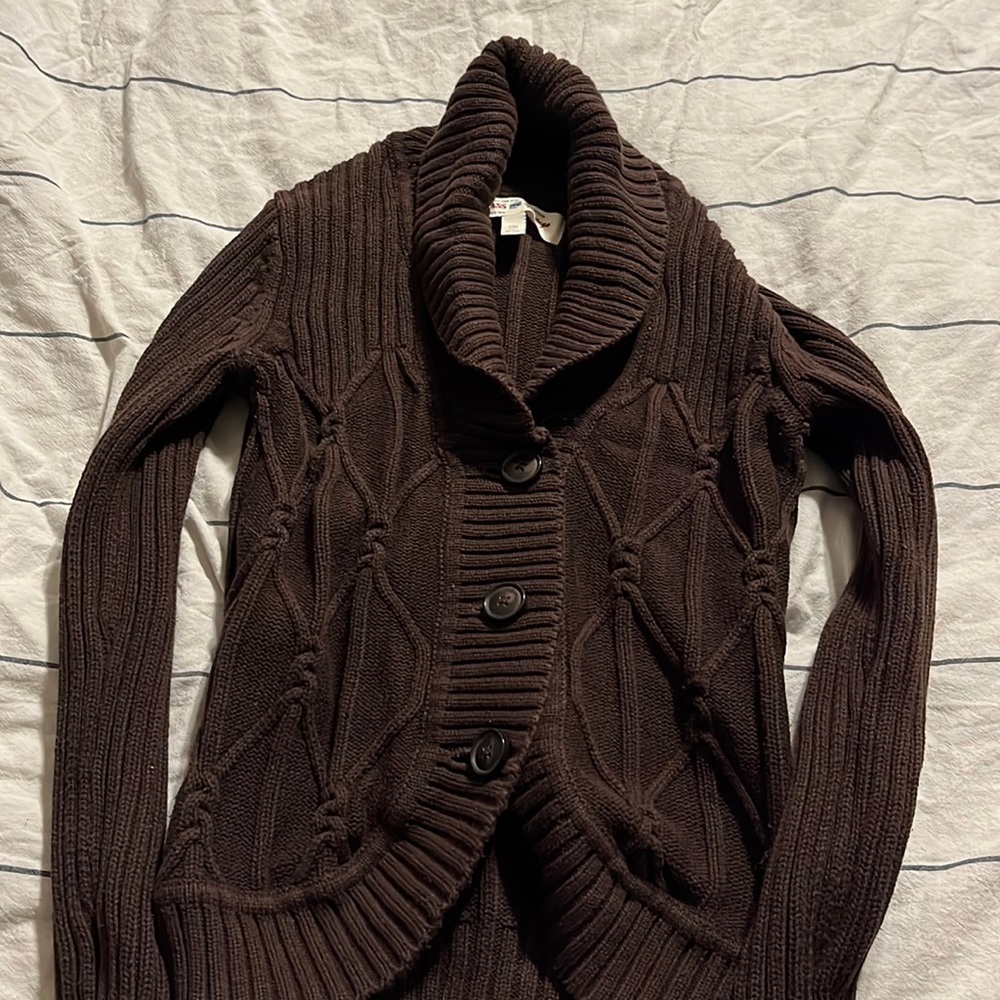 Bass Brown Button Sweater